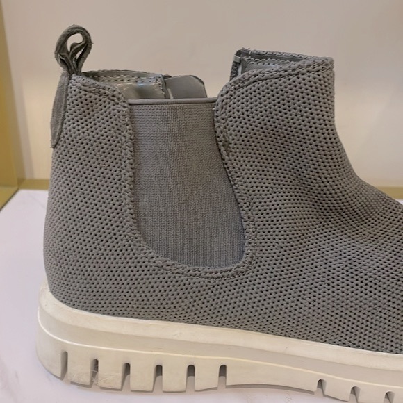 Blondo Florette Boot Gray Textile Flat Zip Ankle Stretch Waterproof - Picture 4 of 7